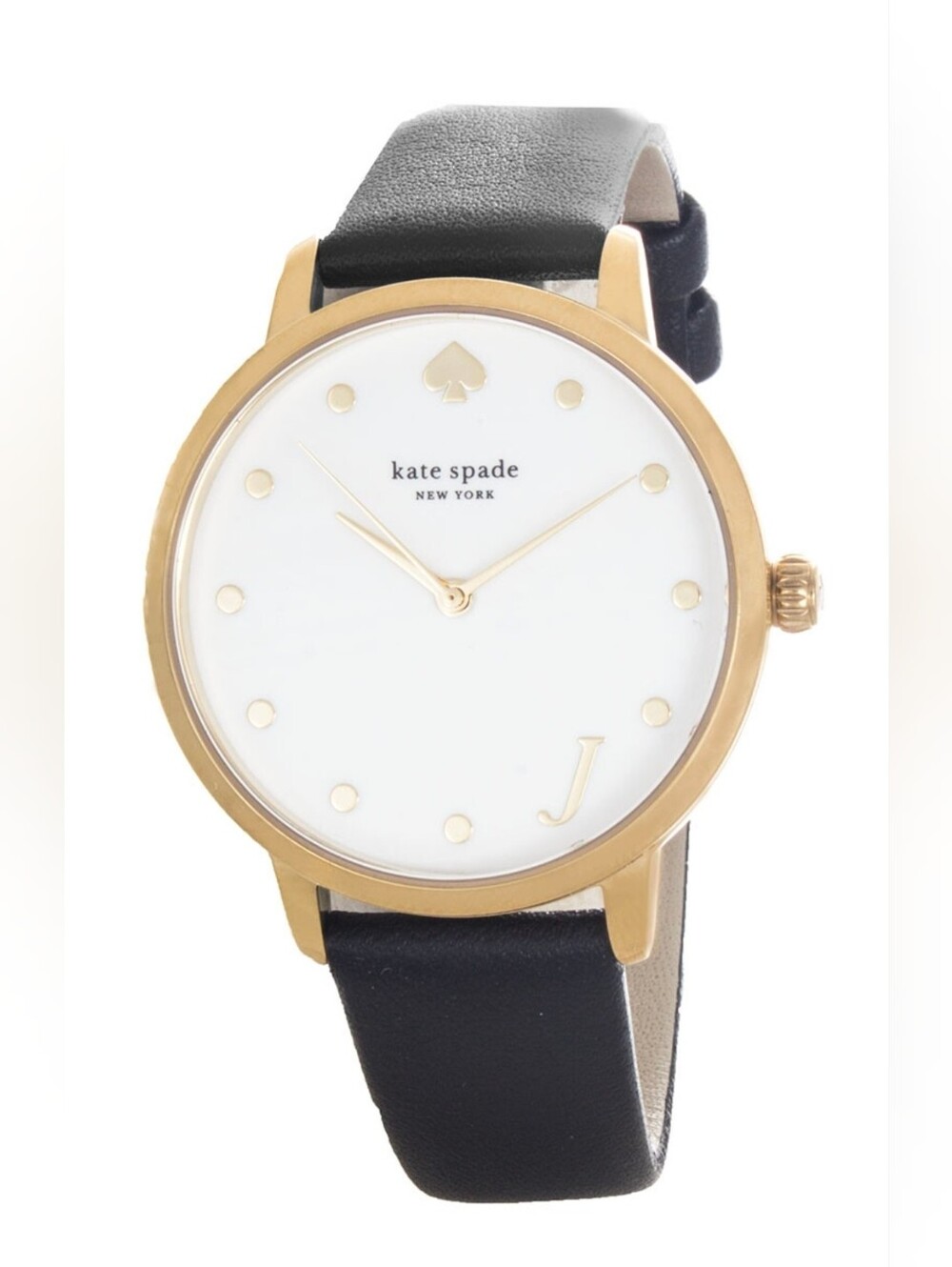 Kate Spade "J" Black & Gold Watch - Picture 1 of 5